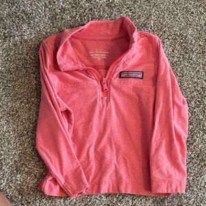 Vineyard Vines Coral Pink Kids Quarter-Zip Sweatshirt